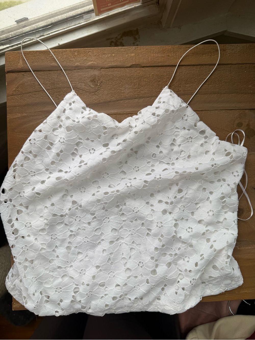 Primark Eyelet Lace High Neck Cropped Tank | Coquette Romantic Boho